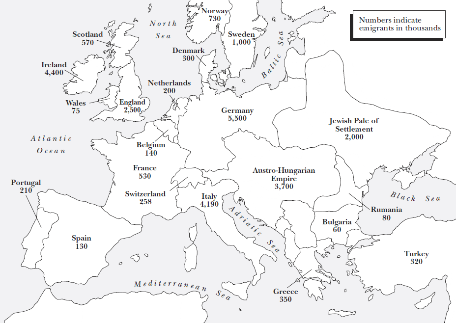 European Emigration to the United States